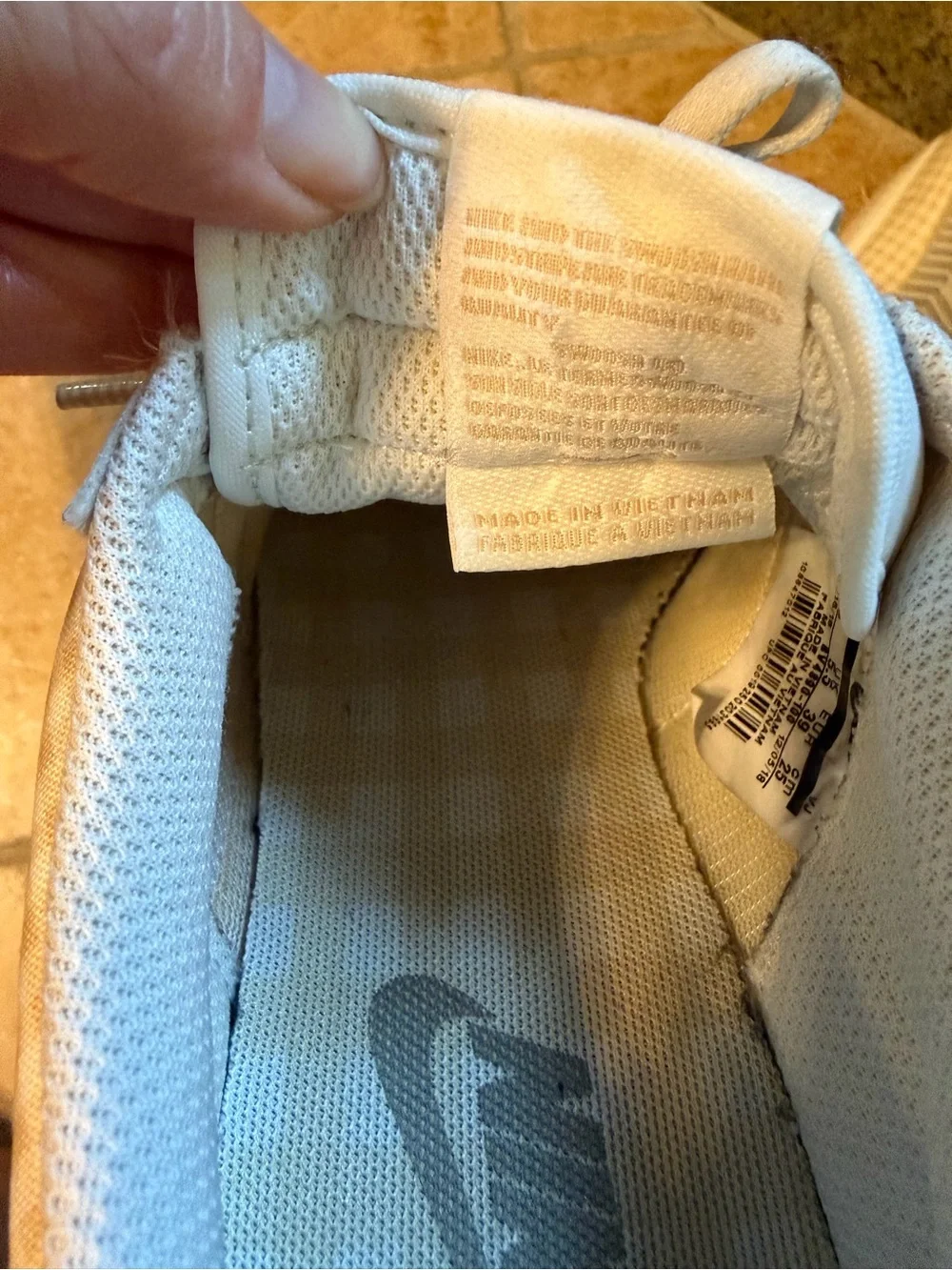 Nike Women’s Gingham Cortez Sneakers in Cream and White